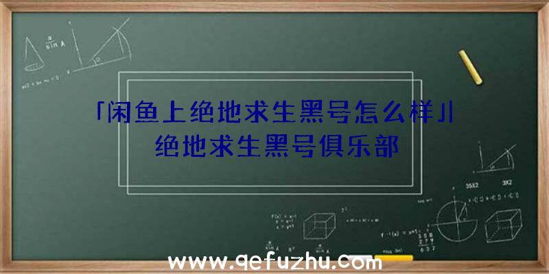 「闲鱼上绝地求生黑号怎么样」|绝地求生黑号俱乐部